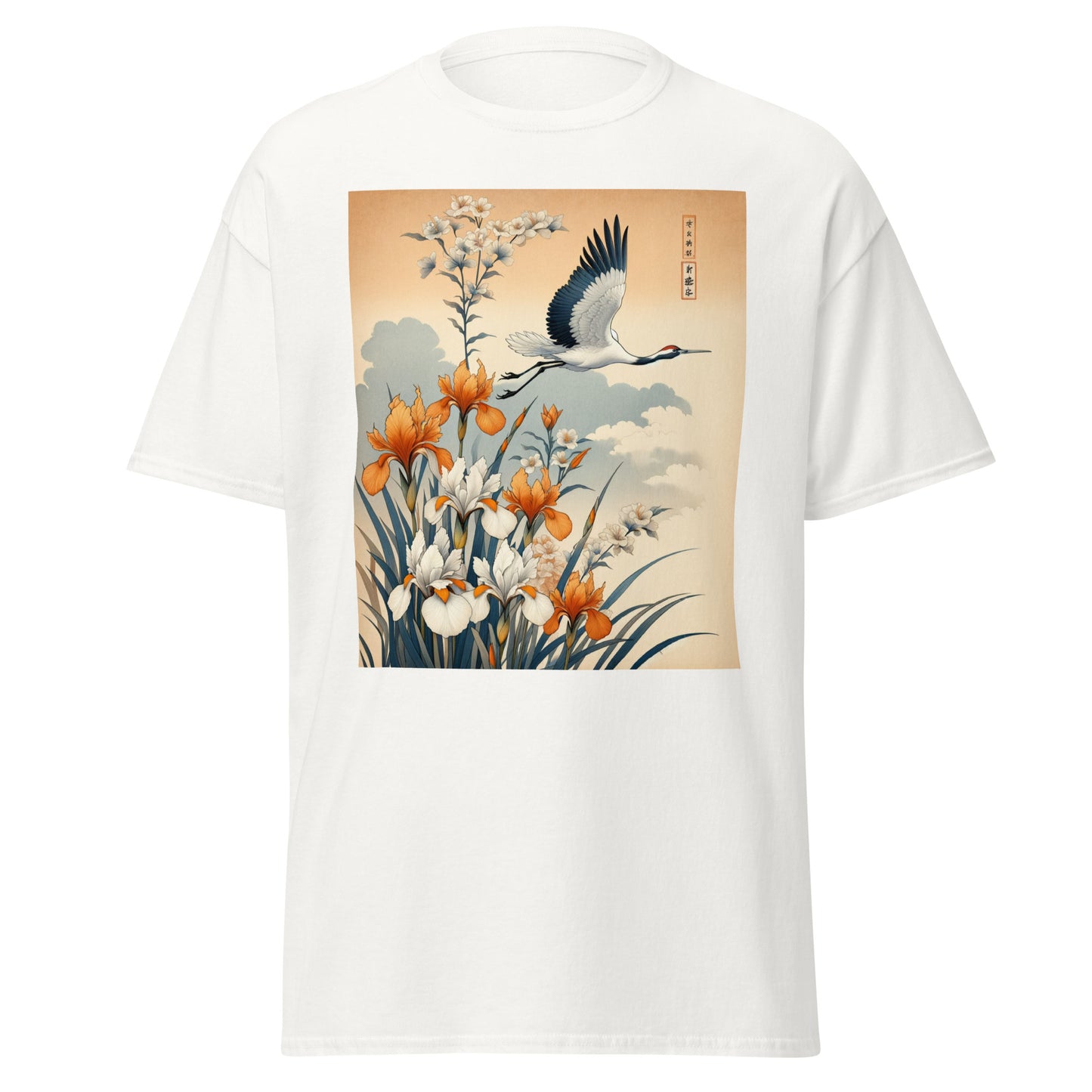 Crane & Irises Japanese Art