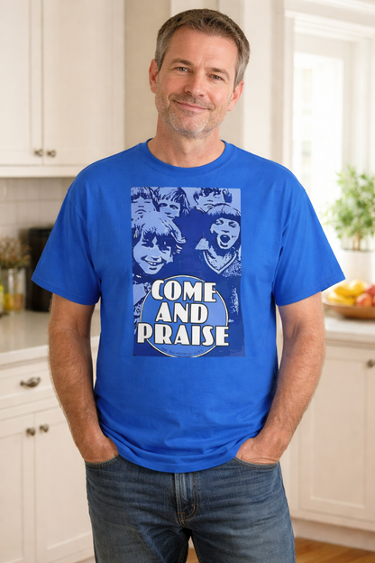 Come and Praise retro school nostalgia T-shirt, model view