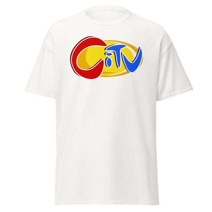 White CITV retro TV nostalgia T-shirt, front view
