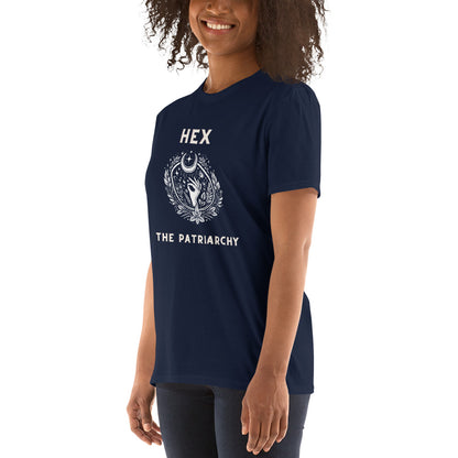 Navy Hex the Patriarchy T-shirt, left front view