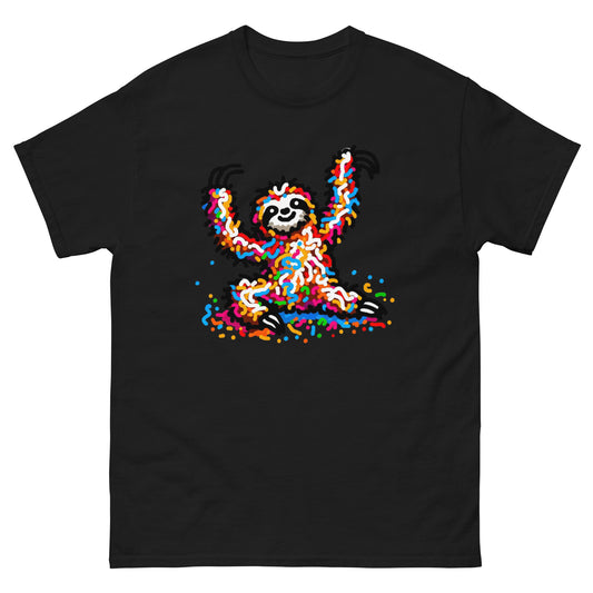 Black Scribbles - Sloth T-shirt, front view