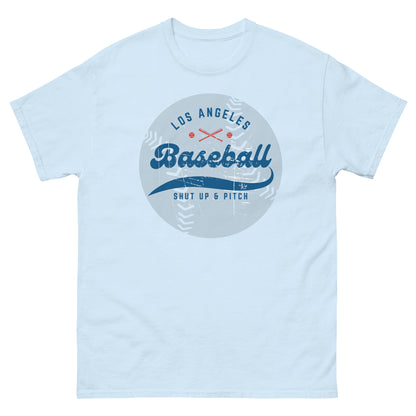 Light Blue Vintage Style Baseball T-Shirt, front view