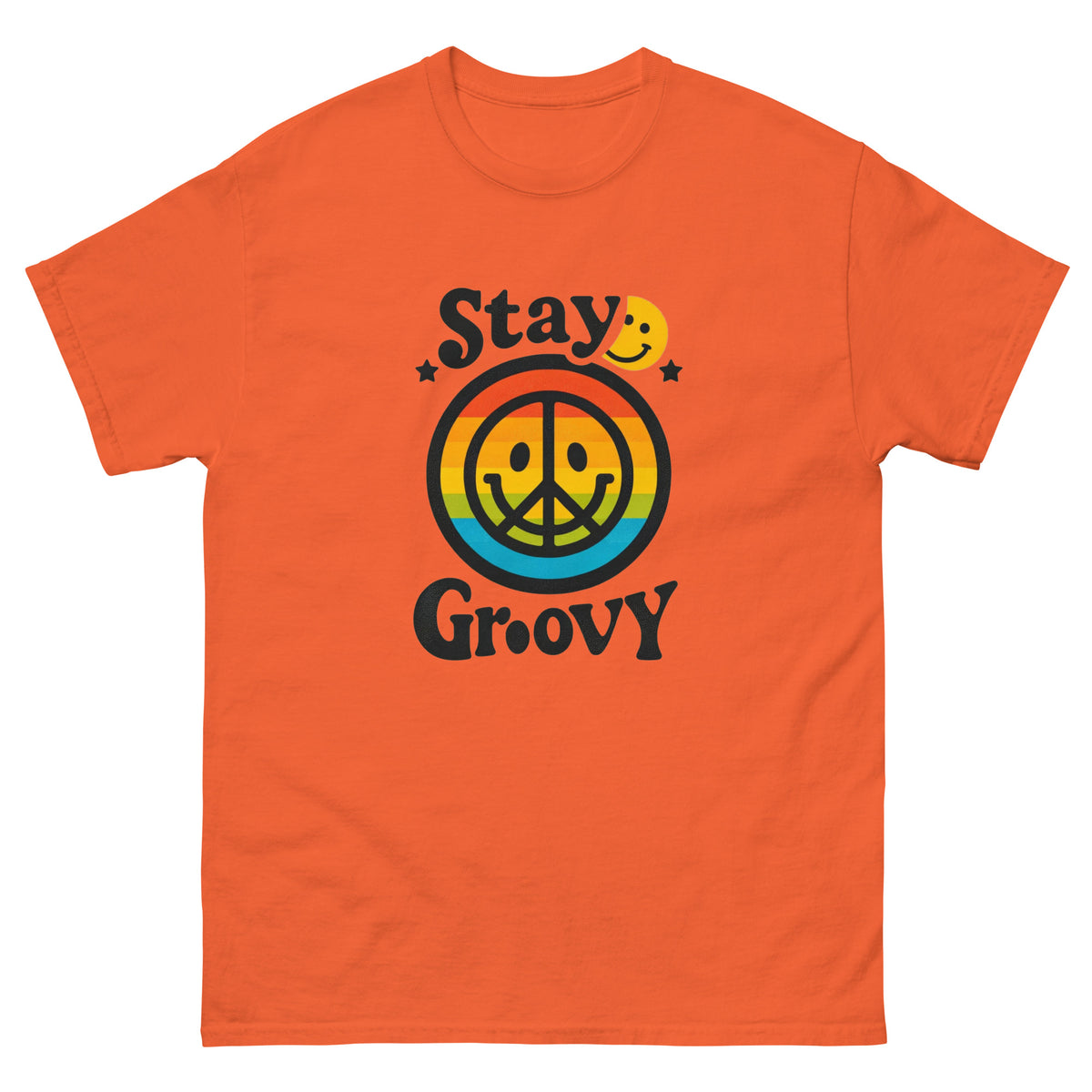 Orange 70s - Stay Groovy T-Shirt, front view
