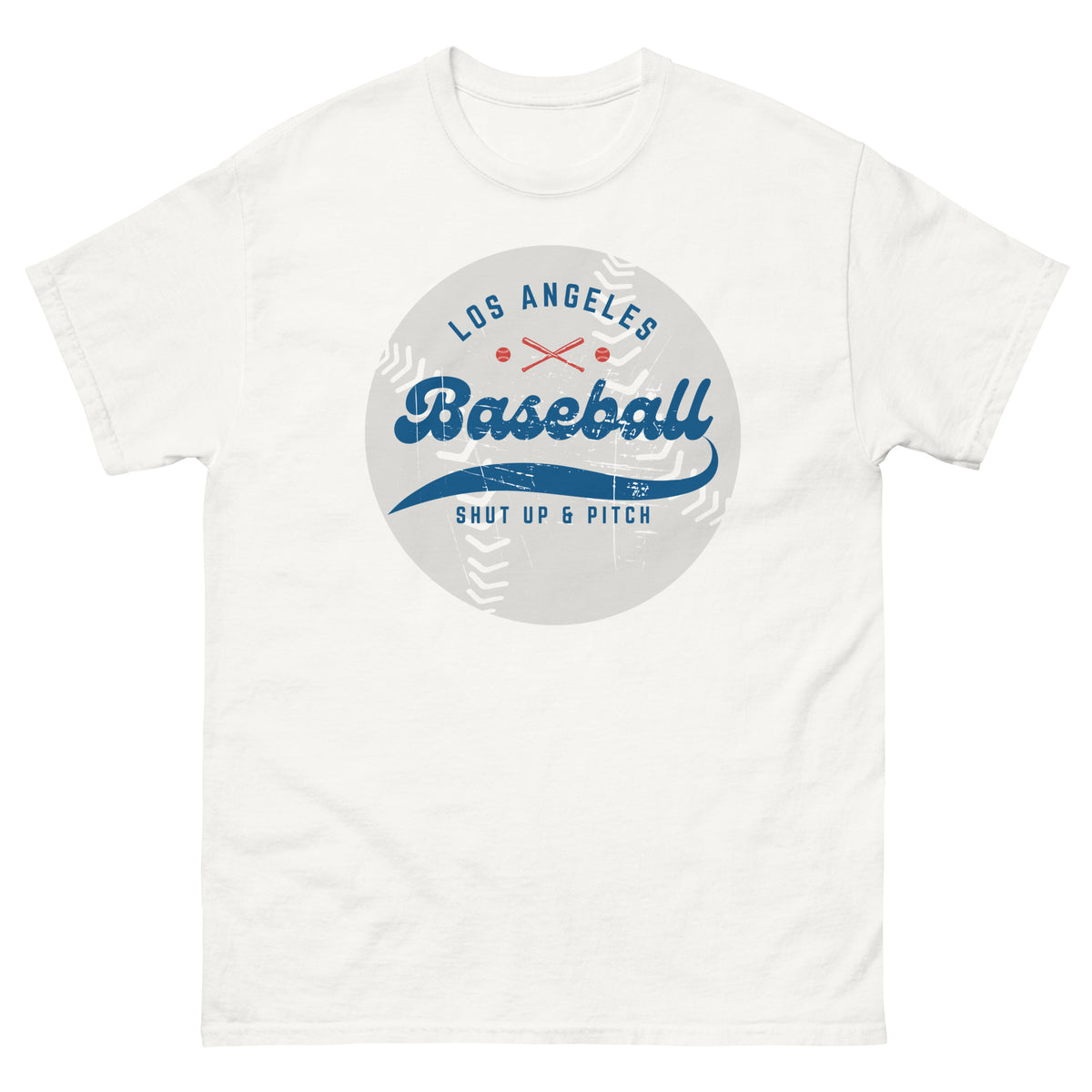 White Vintage Style Baseball T-Shirt, front view
