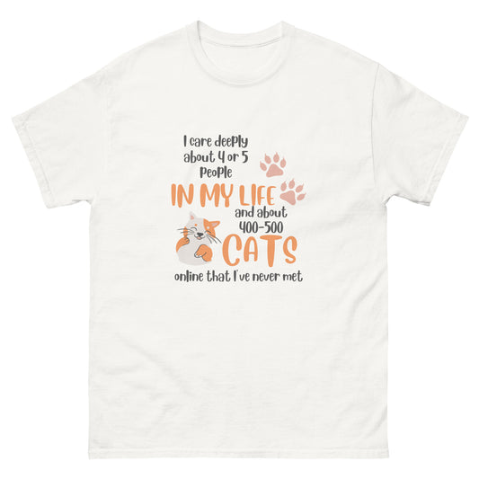 White Cat Lover's Tee, front view