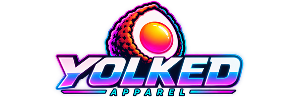 Yolked Apparel synthwave Scotch egg logo